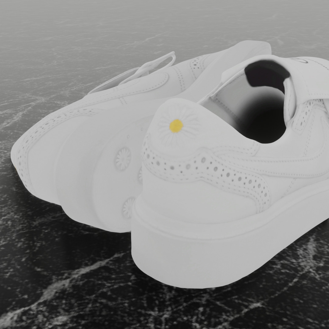 NIKE KWONDO X PEACEMINUSONE 3D SHOES Low-poly 3D model_9