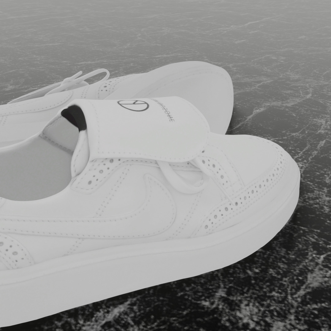 NIKE KWONDO X PEACEMINUSONE 3D SHOES Low-poly 3D model_10