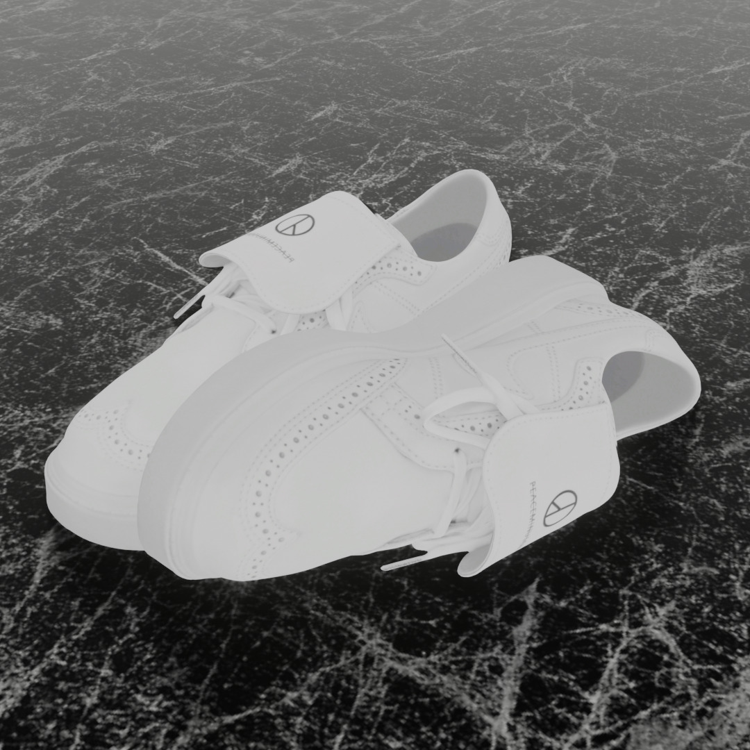 NIKE KWONDO X PEACEMINUSONE 3D SHOES Low-poly 3D model_1