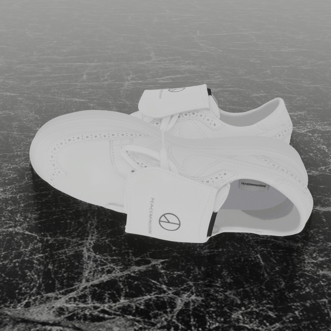 NIKE KWONDO X PEACEMINUSONE 3D SHOES Low-poly 3D model_7