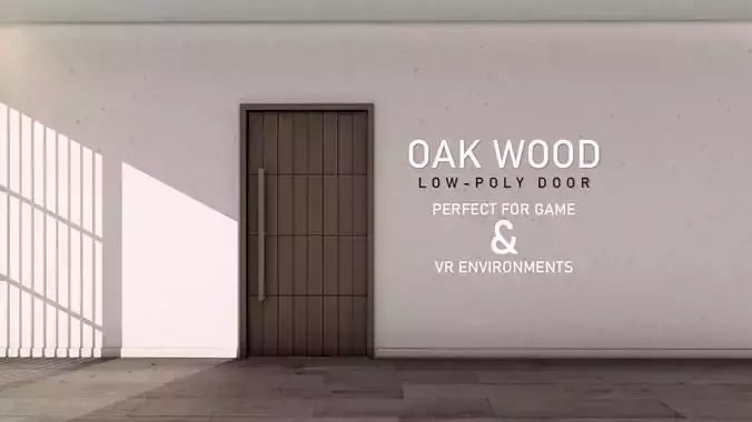 Oak wood door Low-Poly wooden Door  for luxury interiors Door 4 Low-poly 3D model