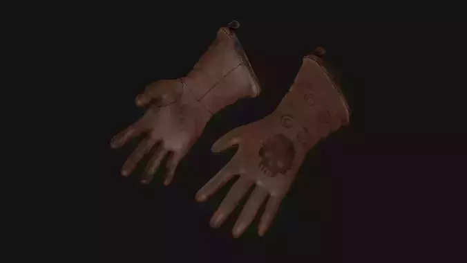 Medieval warrior gloves 3D model