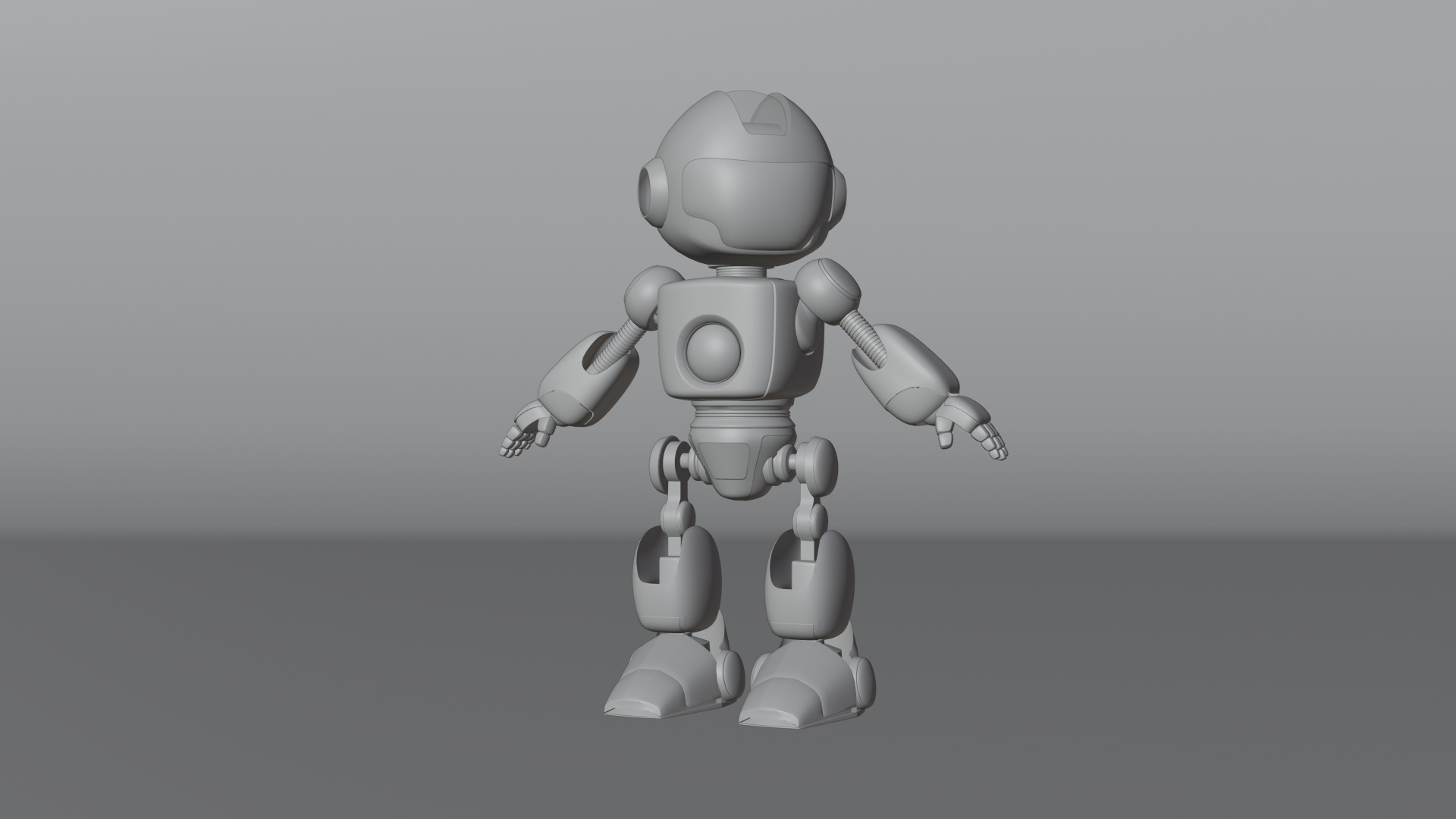 White robot android tecno 3D model_2