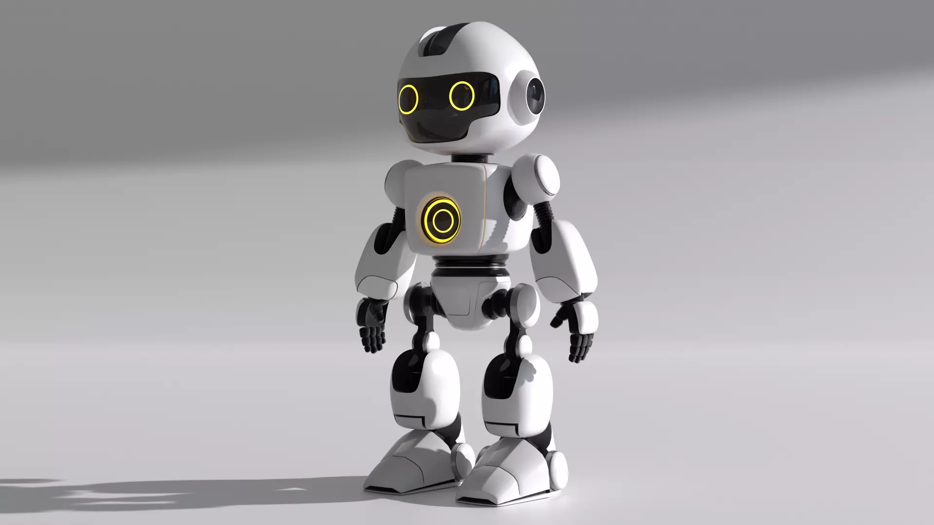White robot android tecno 3D model_0