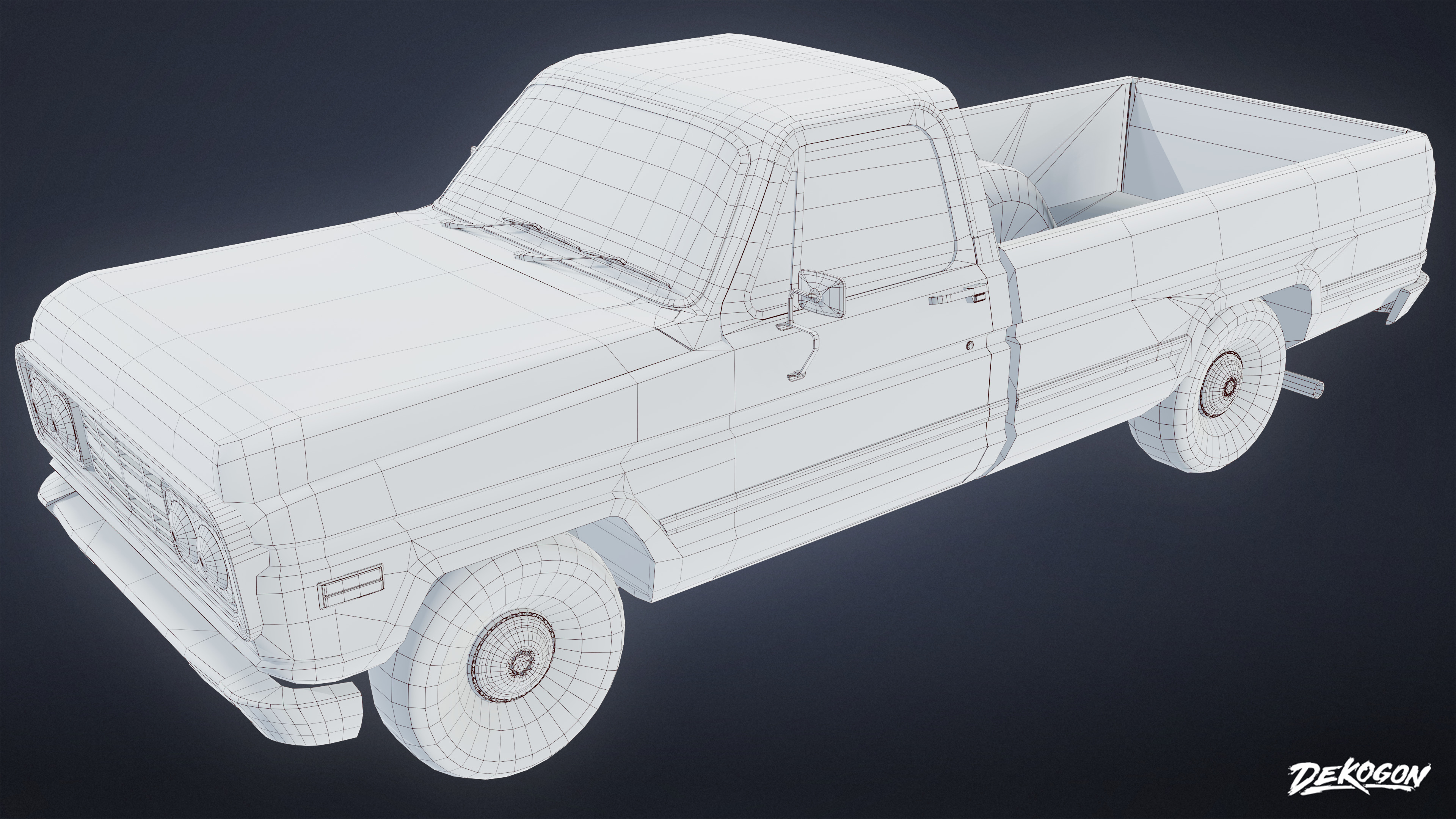 VEHICLES - Truck 06 - LOW POLY Low-poly 3D model_9