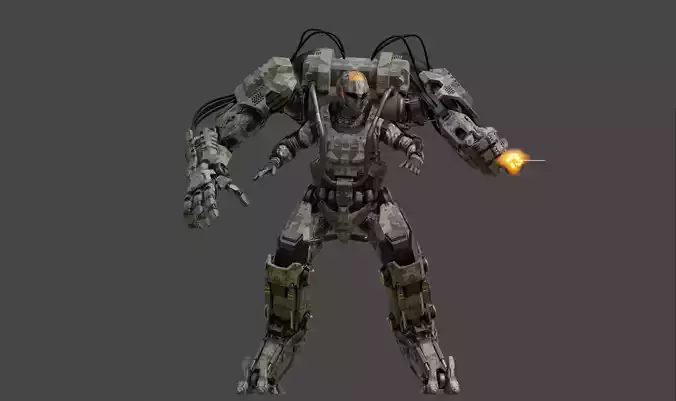 Tactical Exo Suit Model  Low-poly 3D model