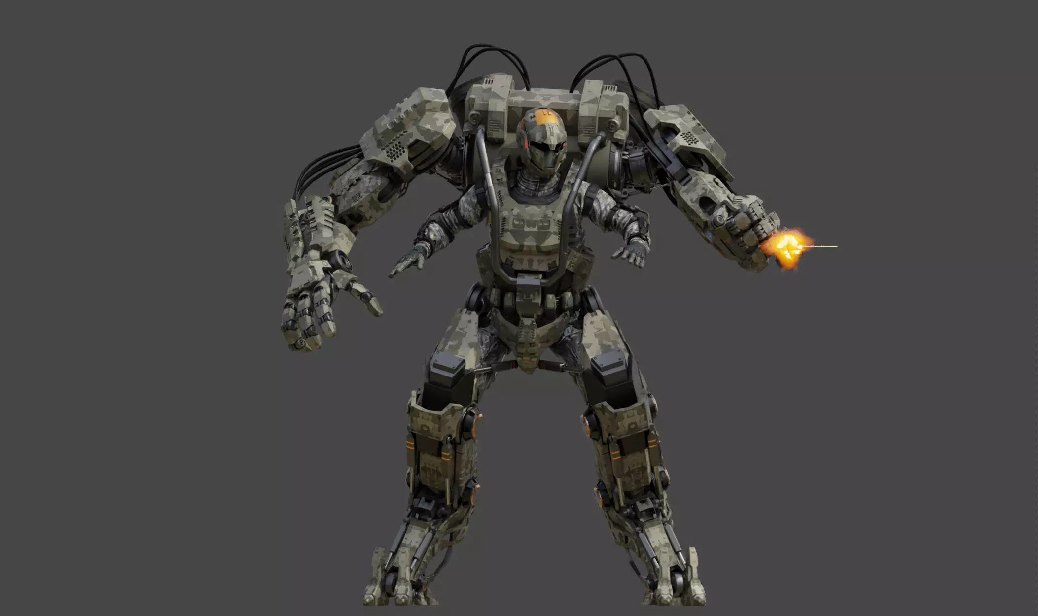Tactical Exo Suit Model  Low-poly 3D model_0