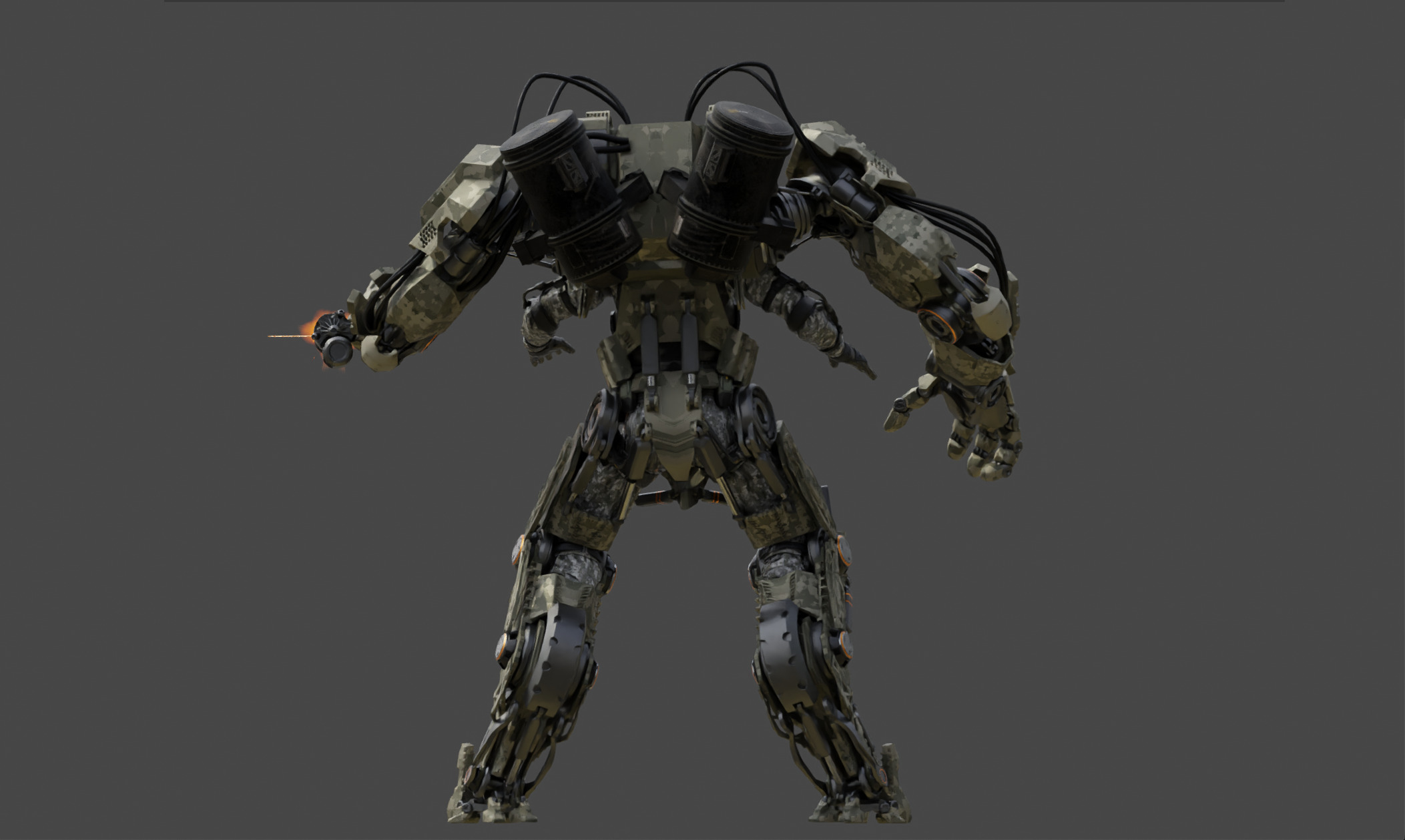 Tactical Exo Suit Model  Low-poly 3D model_4