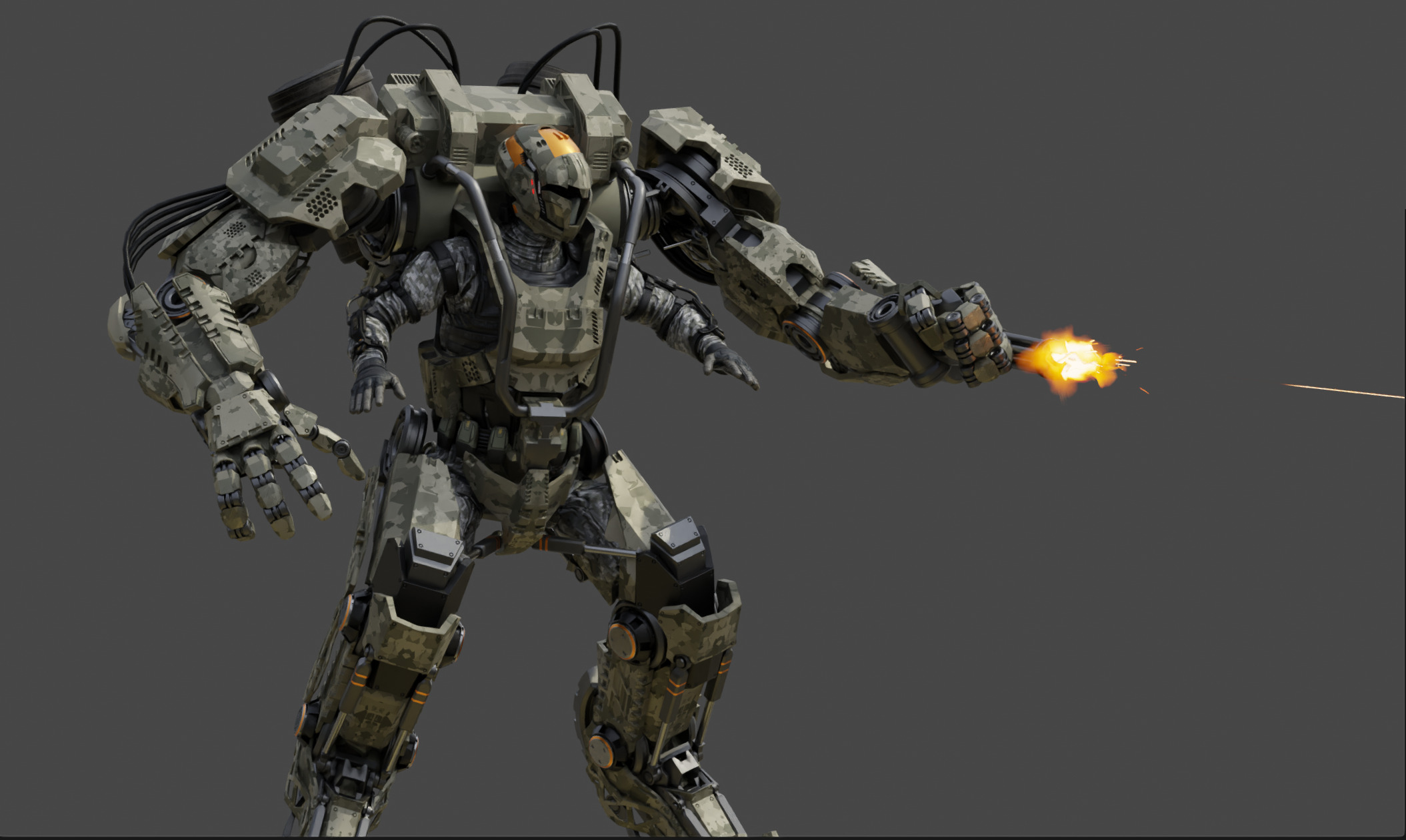 Tactical Exo Suit Model  Low-poly 3D model_2