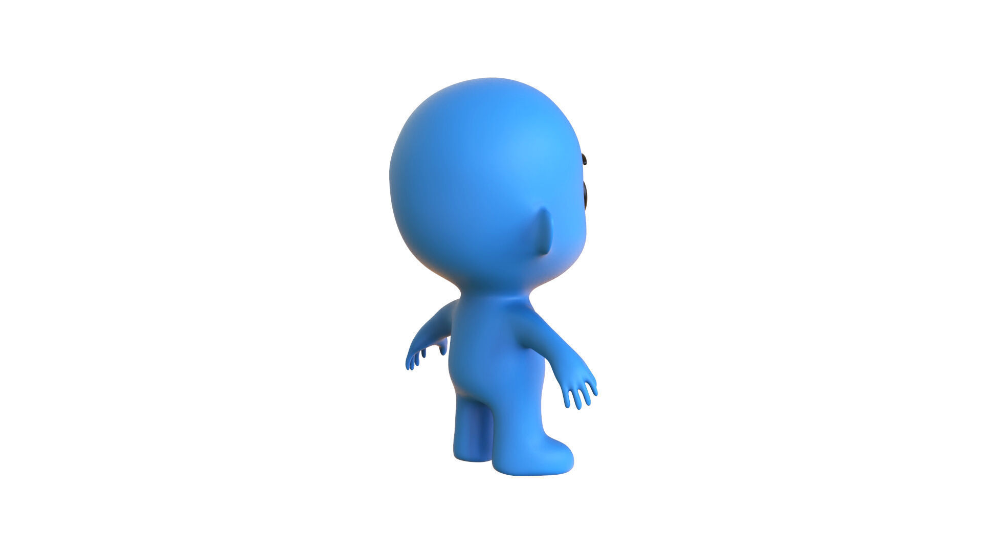 Low Poly Character Blue Guy - Game Ready 3D  Low-poly 3D model_8
