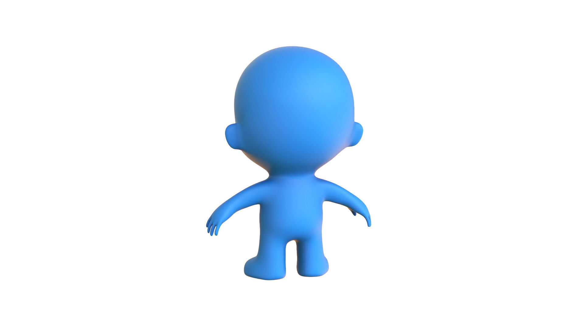 Low Poly Character Blue Guy - Game Ready 3D  Low-poly 3D model_6