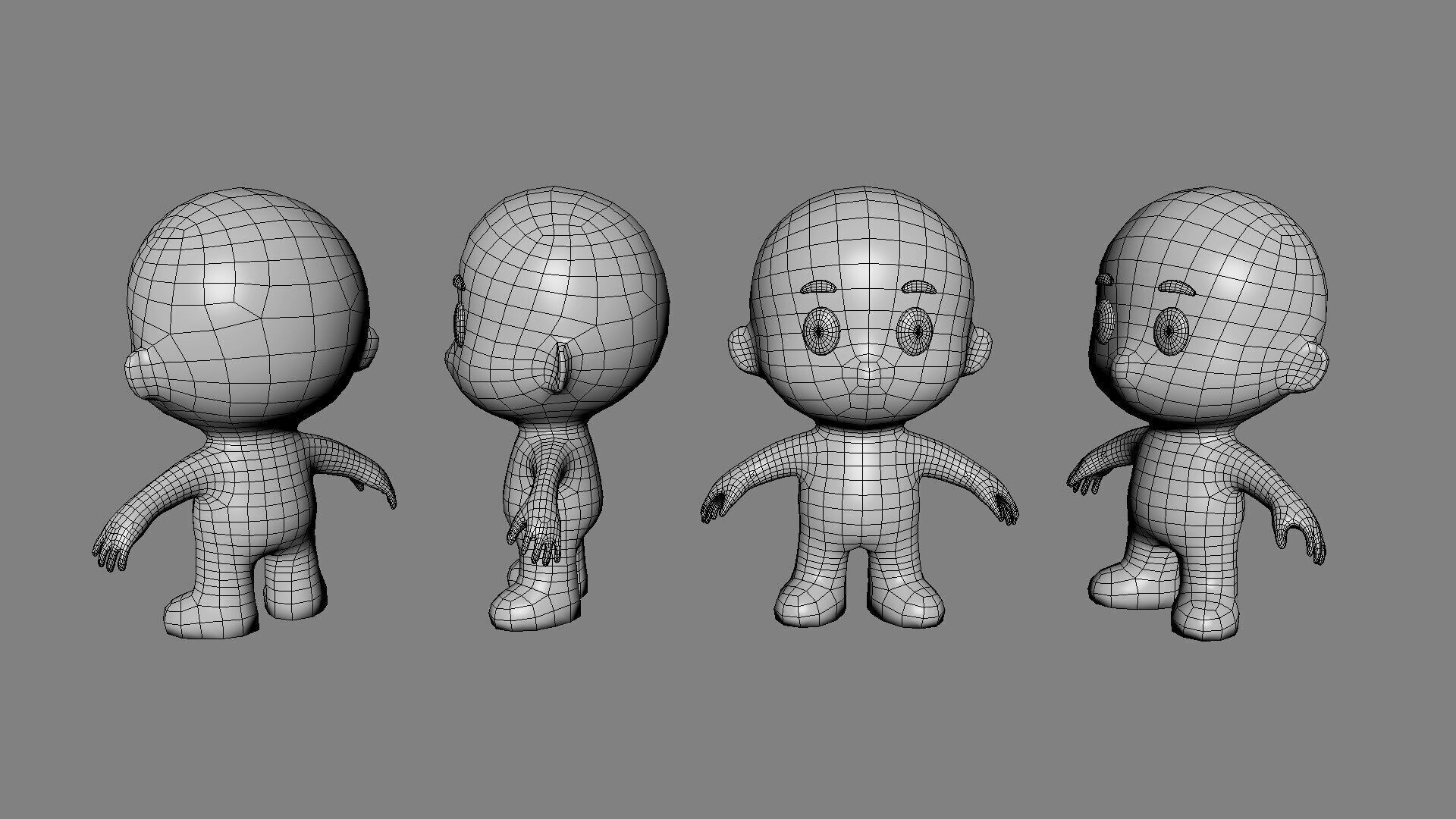 Low Poly Character Blue Guy - Game Ready 3D  Low-poly 3D model_10