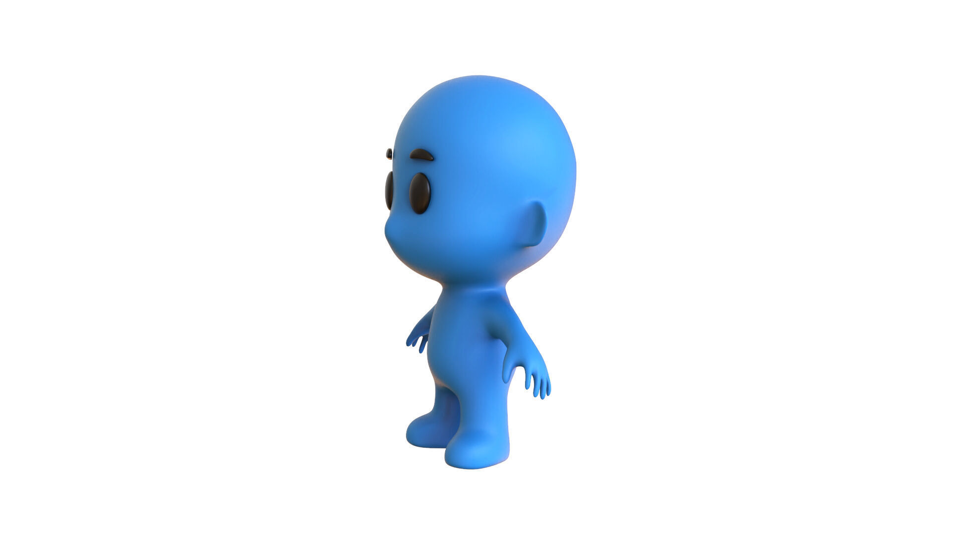 Low Poly Character Blue Guy - Game Ready 3D  Low-poly 3D model_3