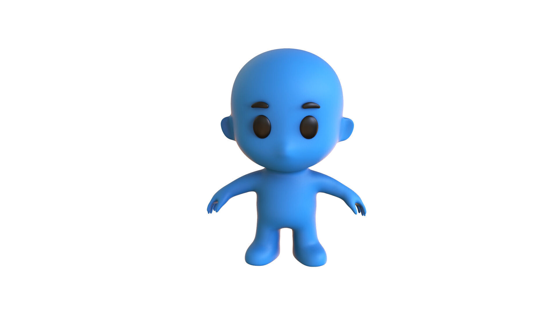 Low Poly Character Blue Guy - Game Ready 3D  Low-poly 3D model_14