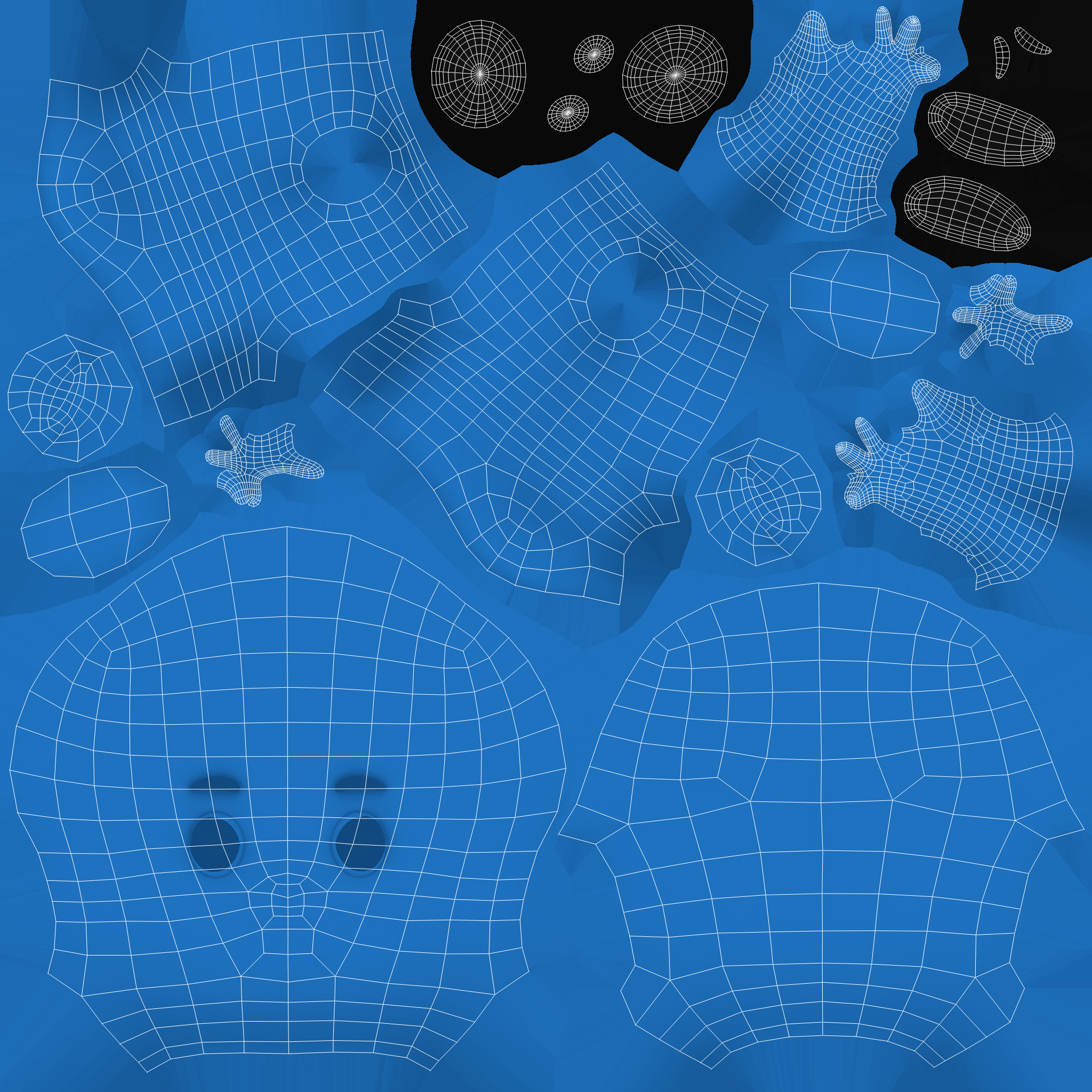 Low Poly Character Blue Guy - Game Ready 3D  Low-poly 3D model_17