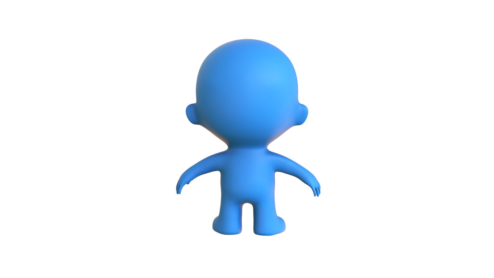 Low Poly Character Blue Guy - Game Ready 3D  Low-poly 3D model_7