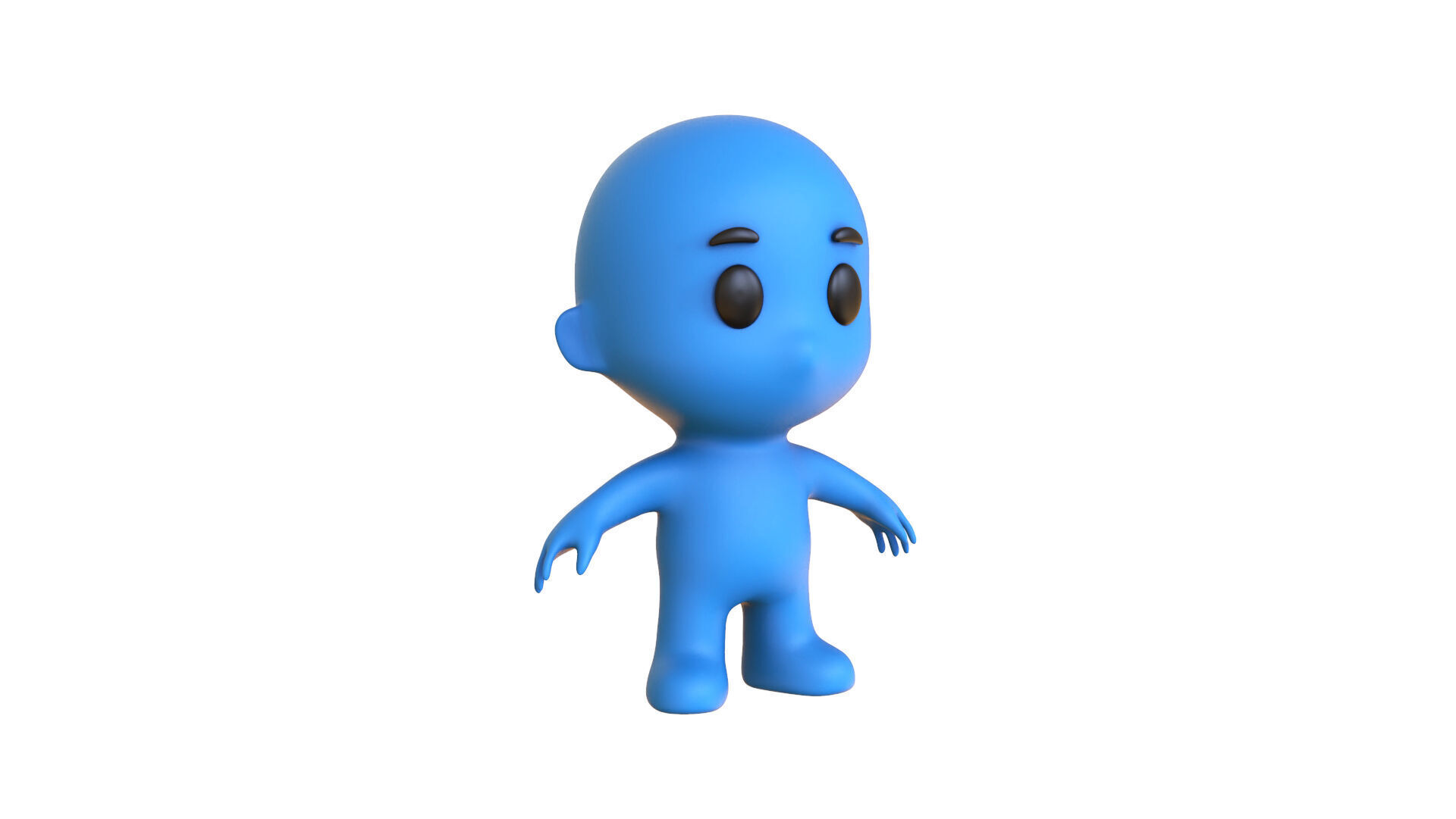 Low Poly Character Blue Guy - Game Ready 3D  Low-poly 3D model_2