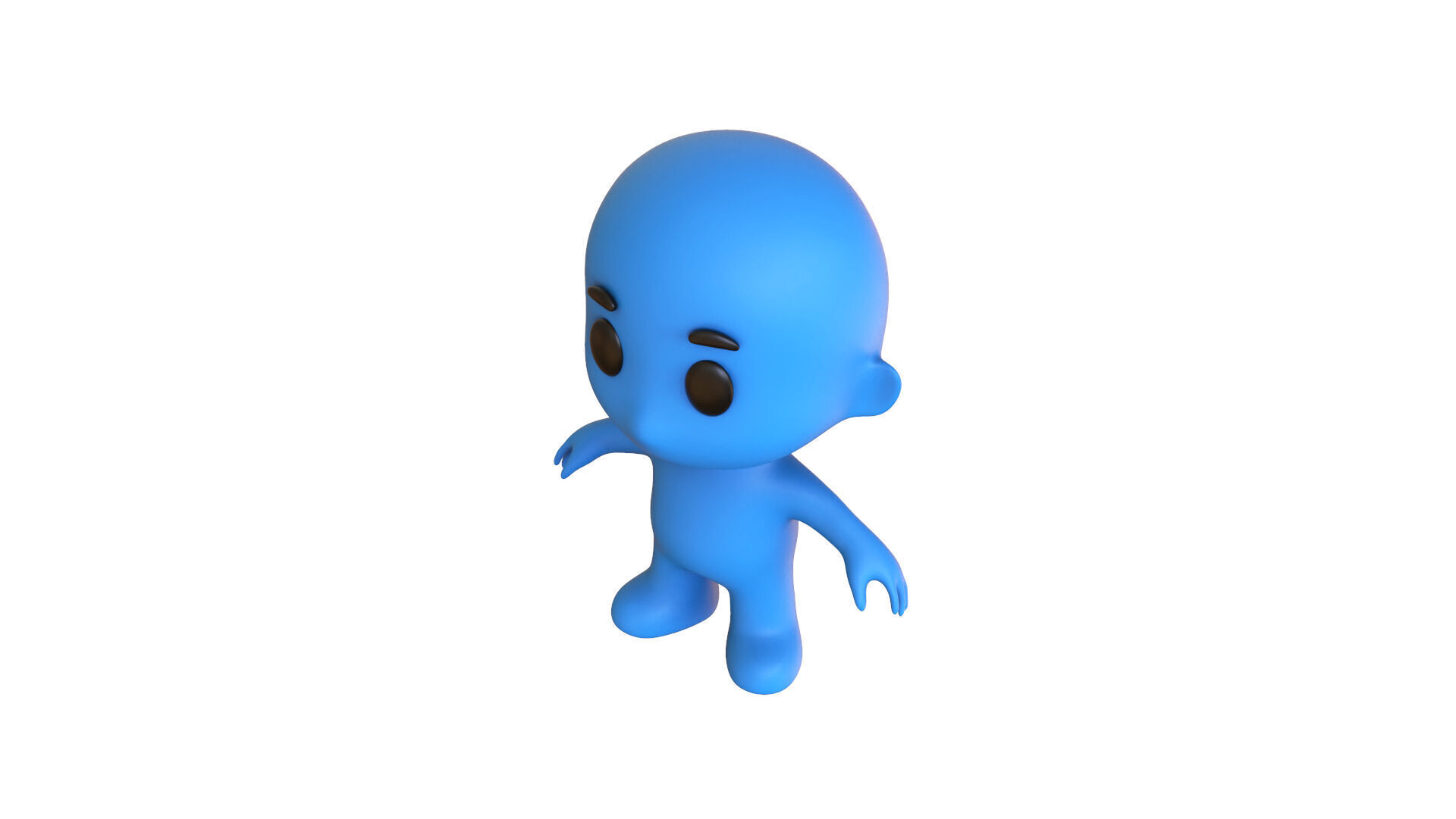Low Poly Character Blue Guy - Game Ready 3D  Low-poly 3D model_12