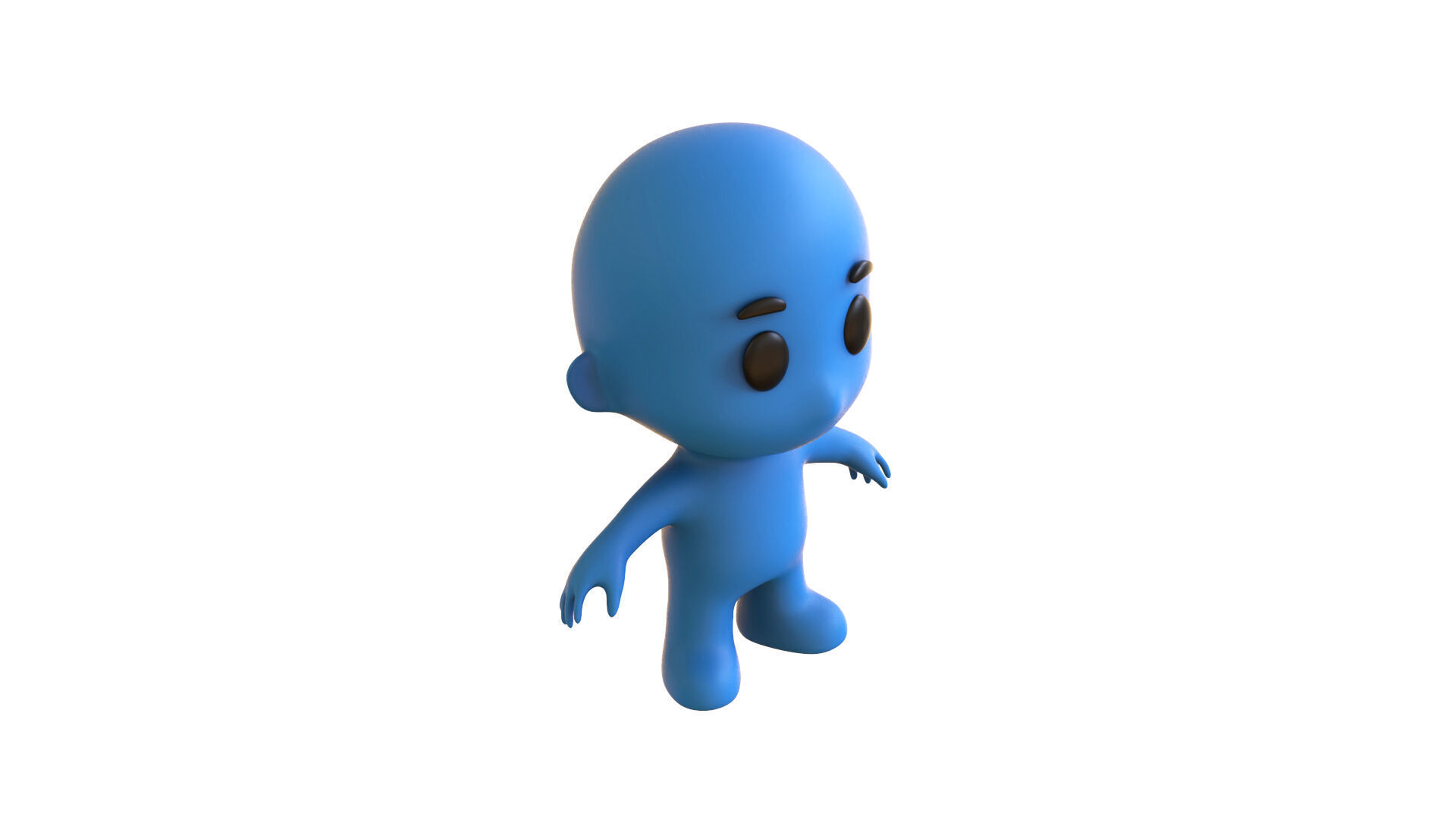 Low Poly Character Blue Guy - Game Ready 3D  Low-poly 3D model_13