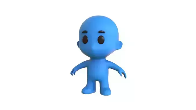Low Poly Character Blue Guy - Game Ready 3D 