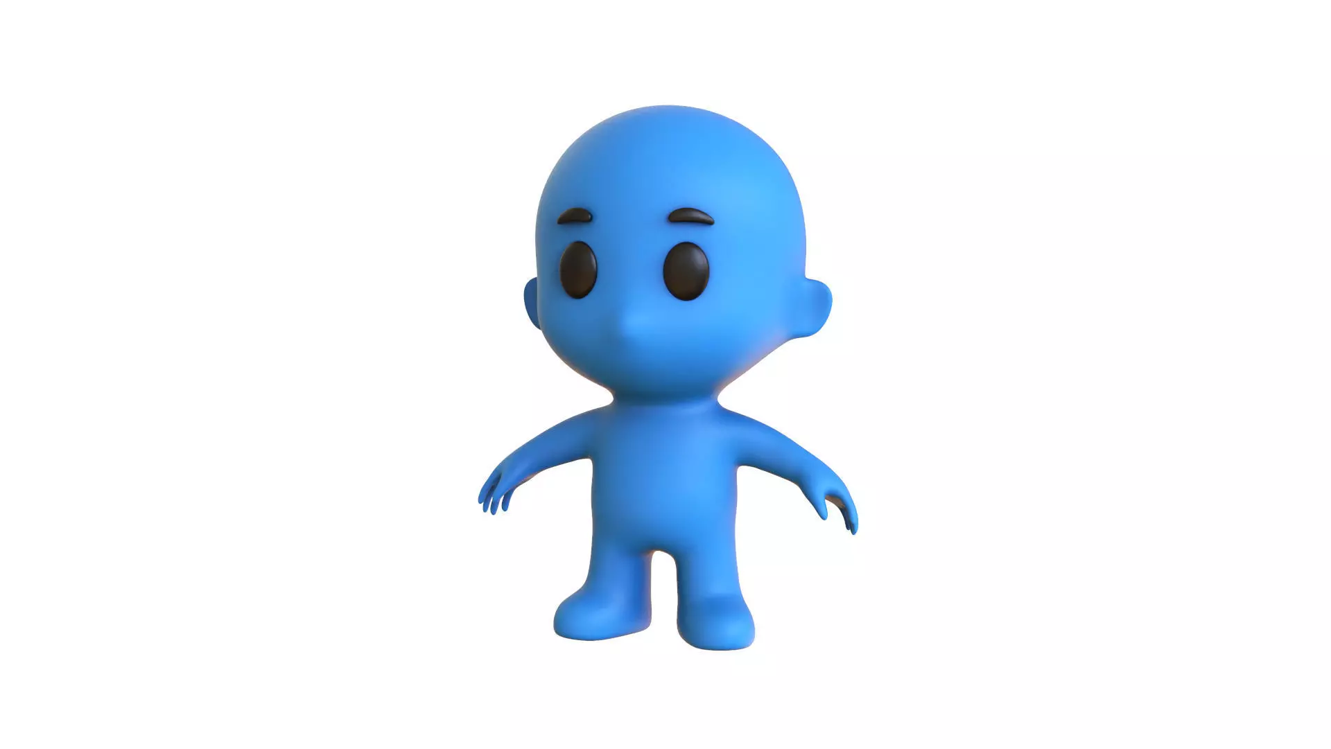 Low Poly Character Blue Guy - Game Ready 3D  Low-poly 3D model_0