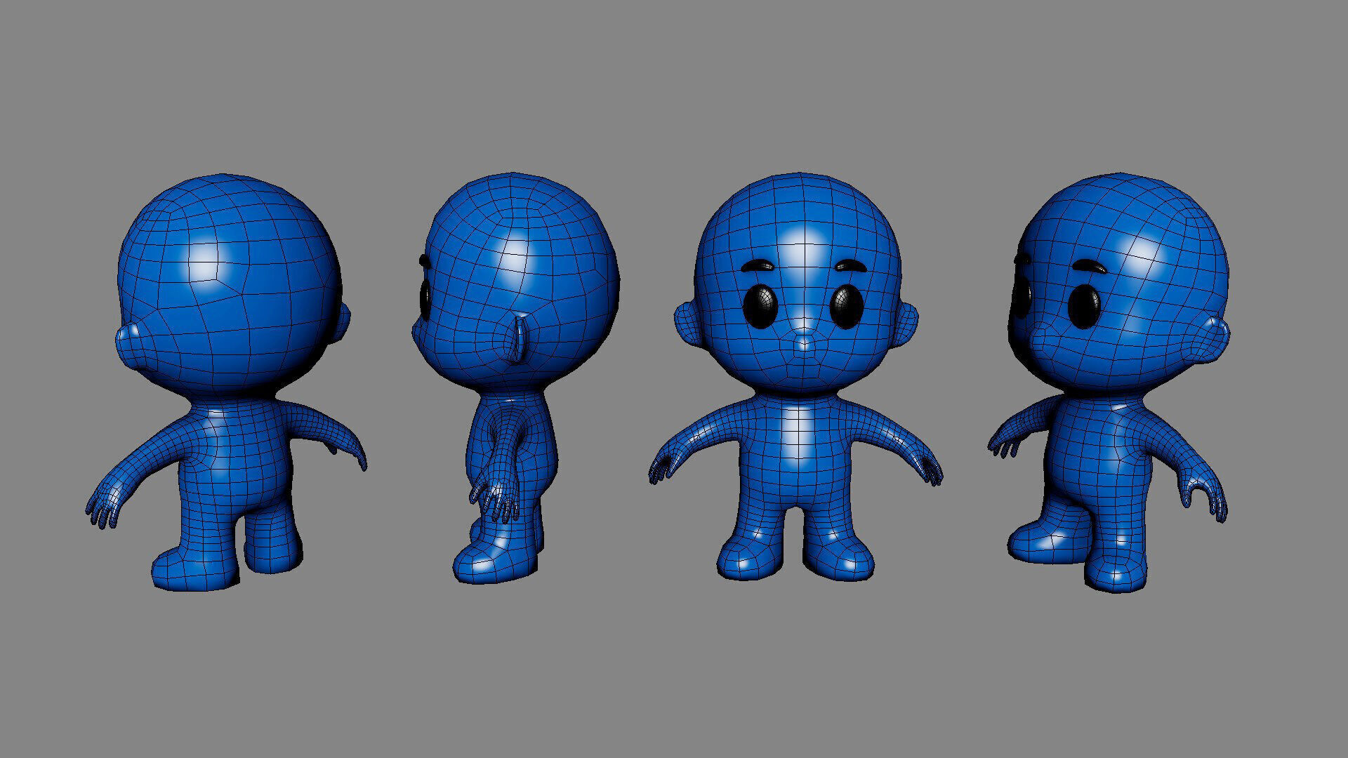 Low Poly Character Blue Guy - Game Ready 3D  Low-poly 3D model_16