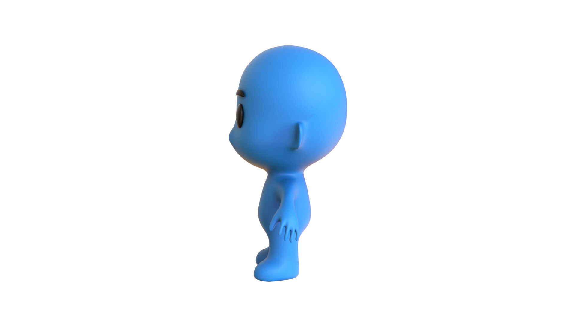 Low Poly Character Blue Guy - Game Ready 3D  Low-poly 3D model_5