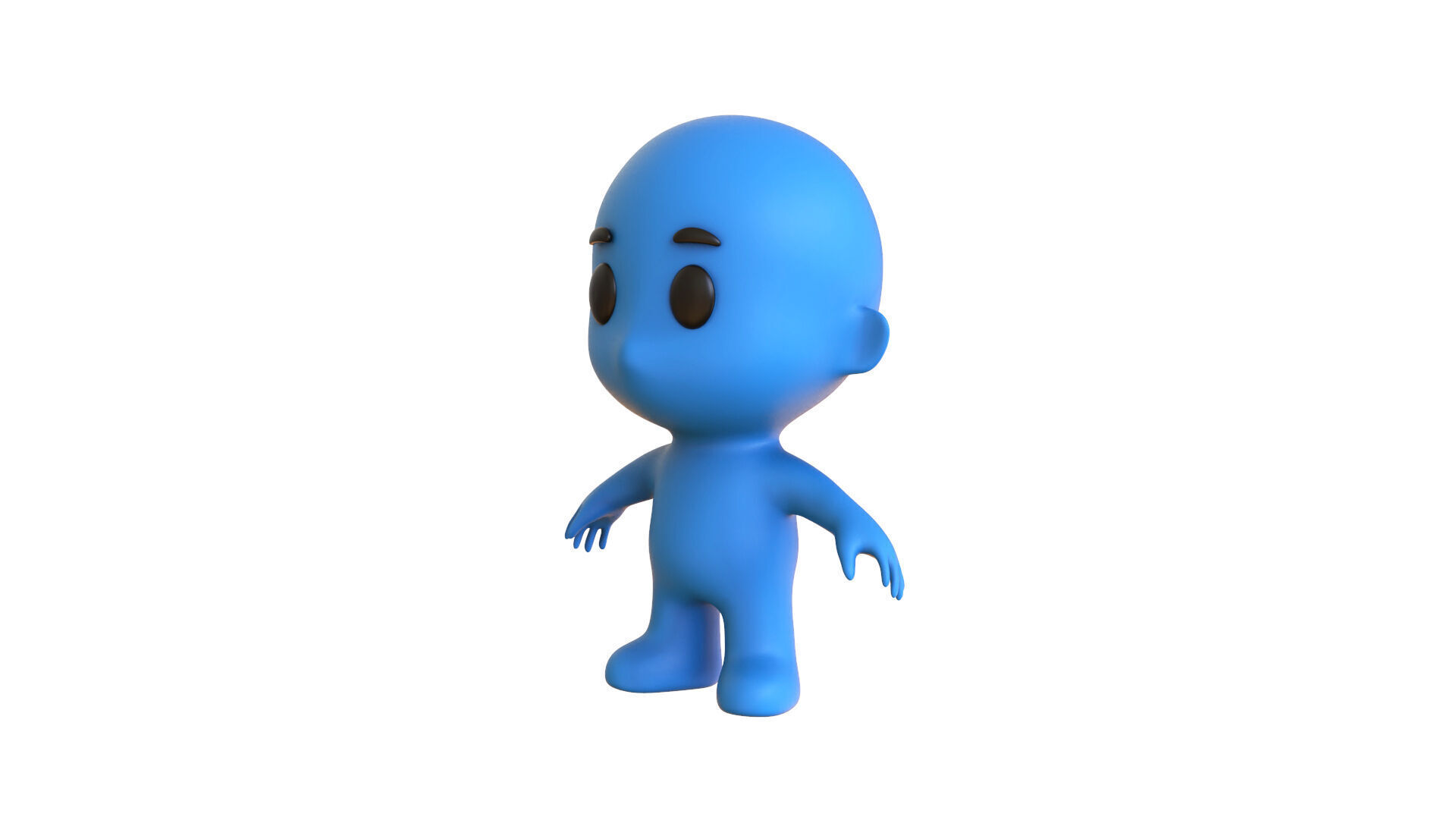 Low Poly Character Blue Guy - Game Ready 3D  Low-poly 3D model_1