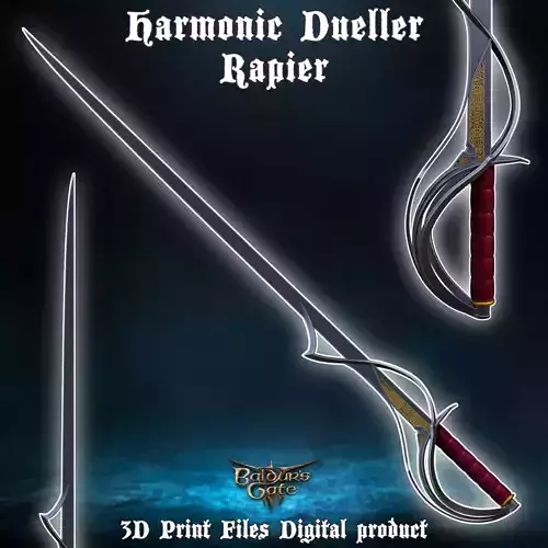 Fantasy Wyll Harmonic Dueller Rapier Baldrus Gate 3 3D print model