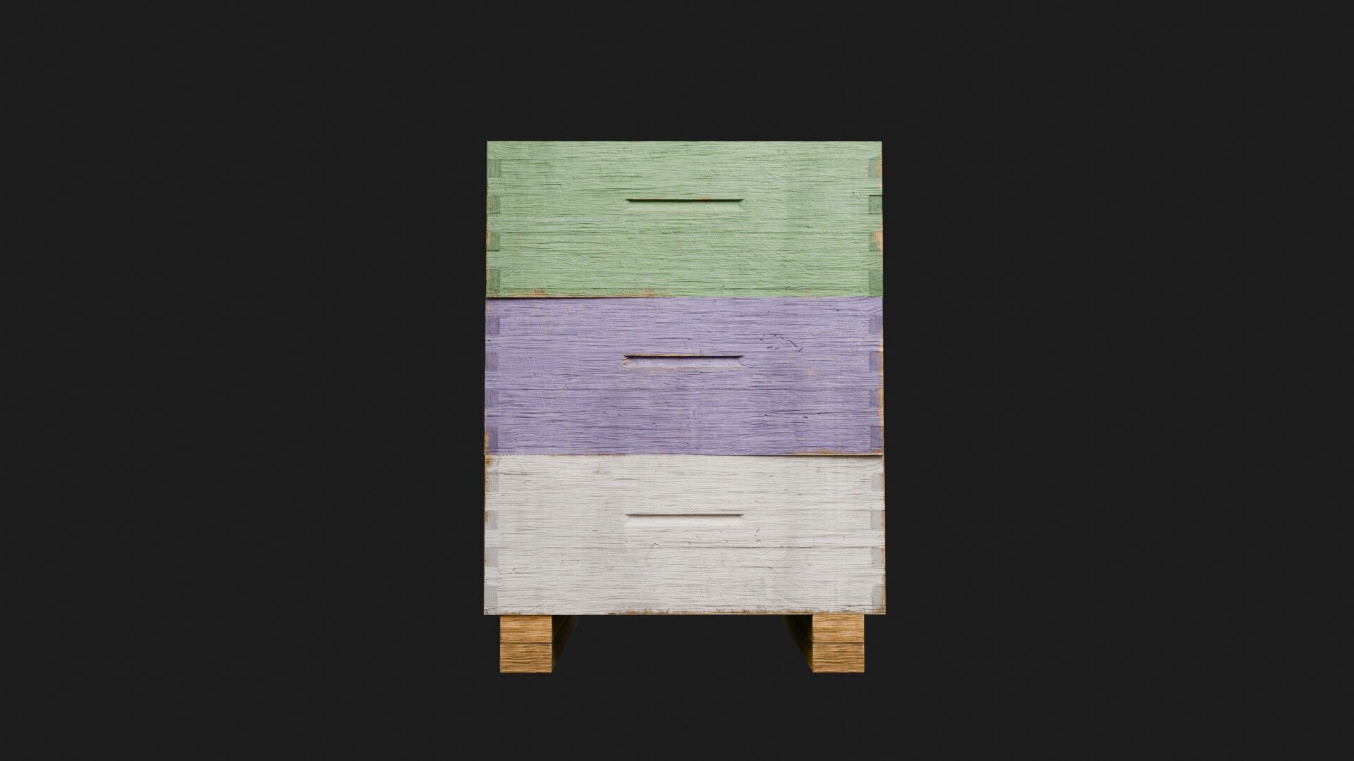 Stacked beehive with 4K Textures 3D model_12