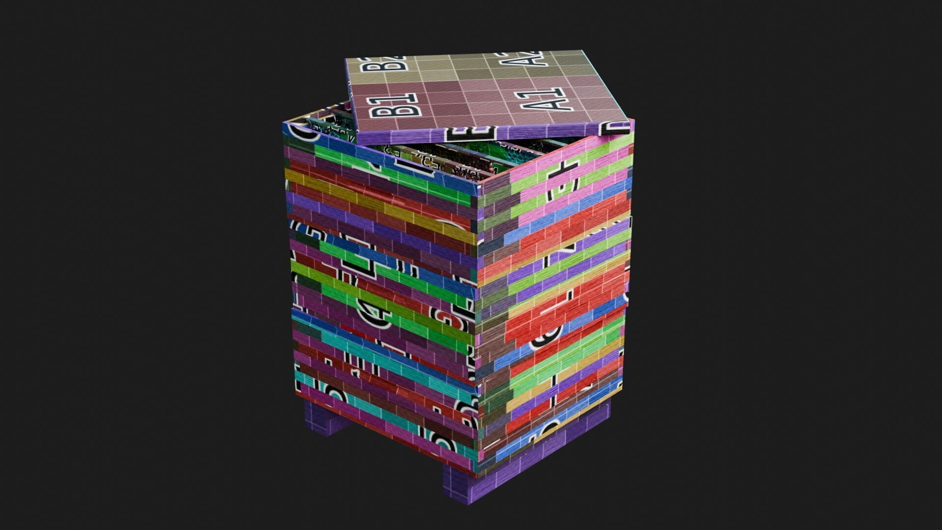 Stacked beehive with 4K Textures 3D model_1