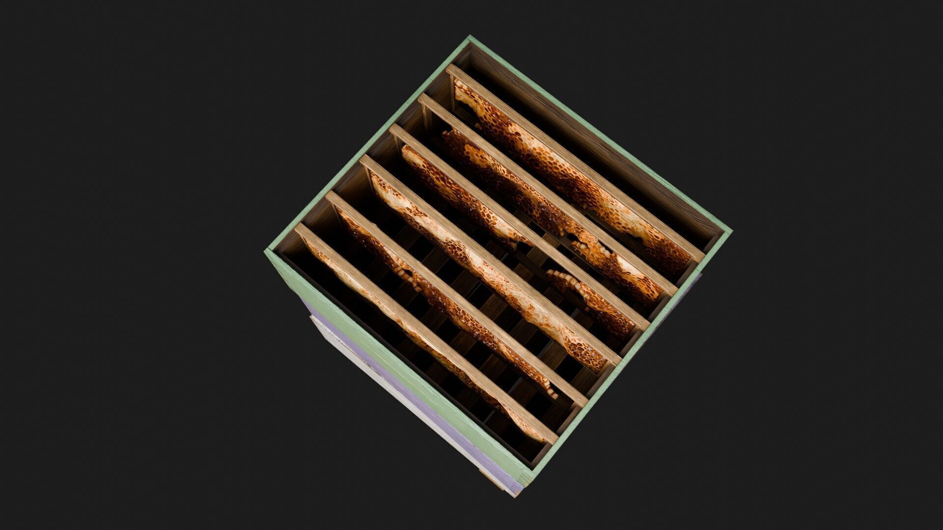 Stacked beehive with 4K Textures 3D model_10
