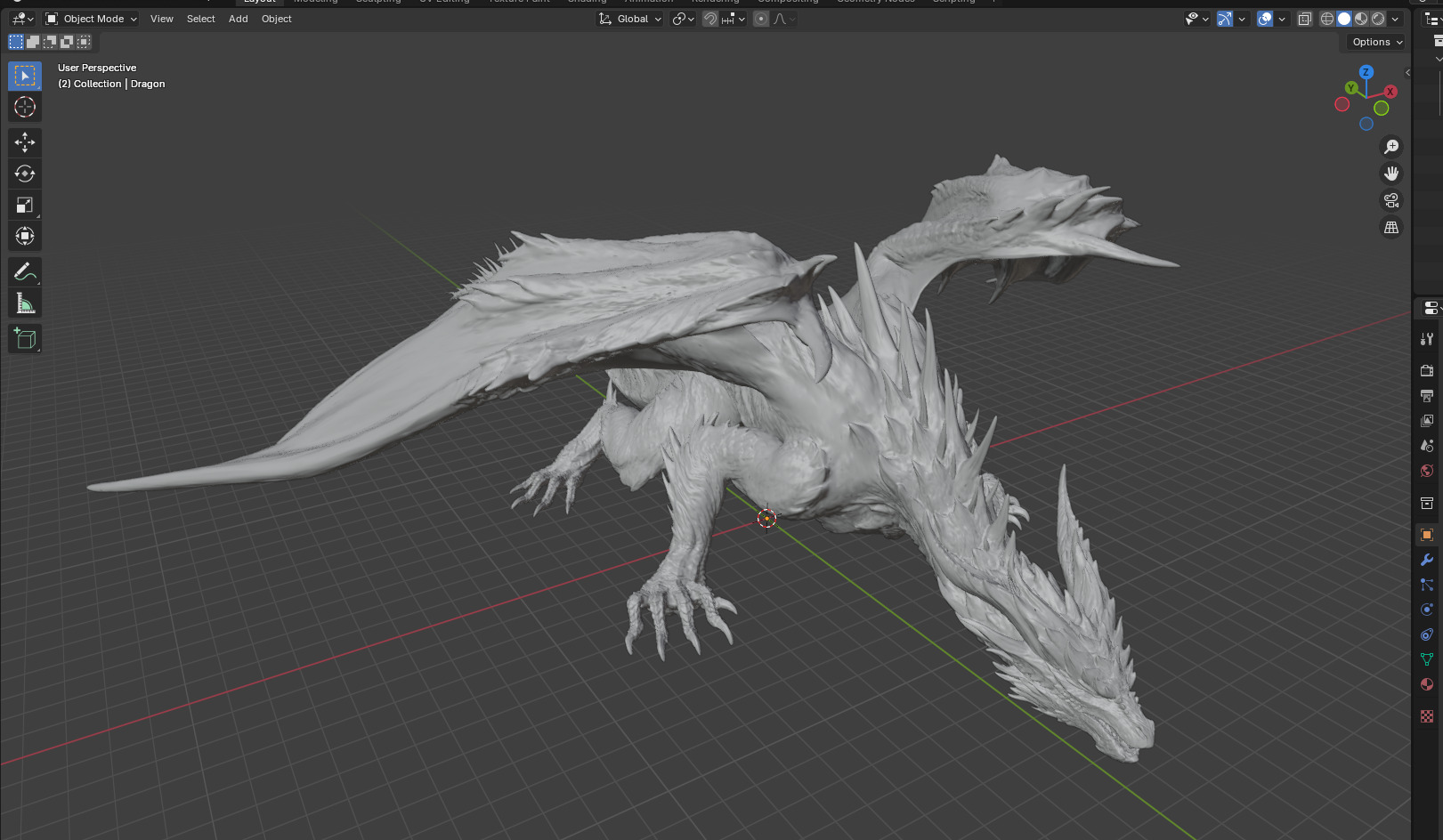 3D Dragon HighPoly Blender 3D print model_3