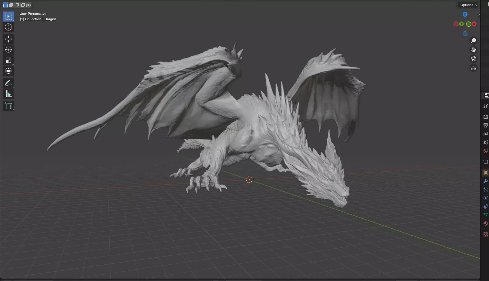 3D Dragon HighPoly Blender 3D print model_0