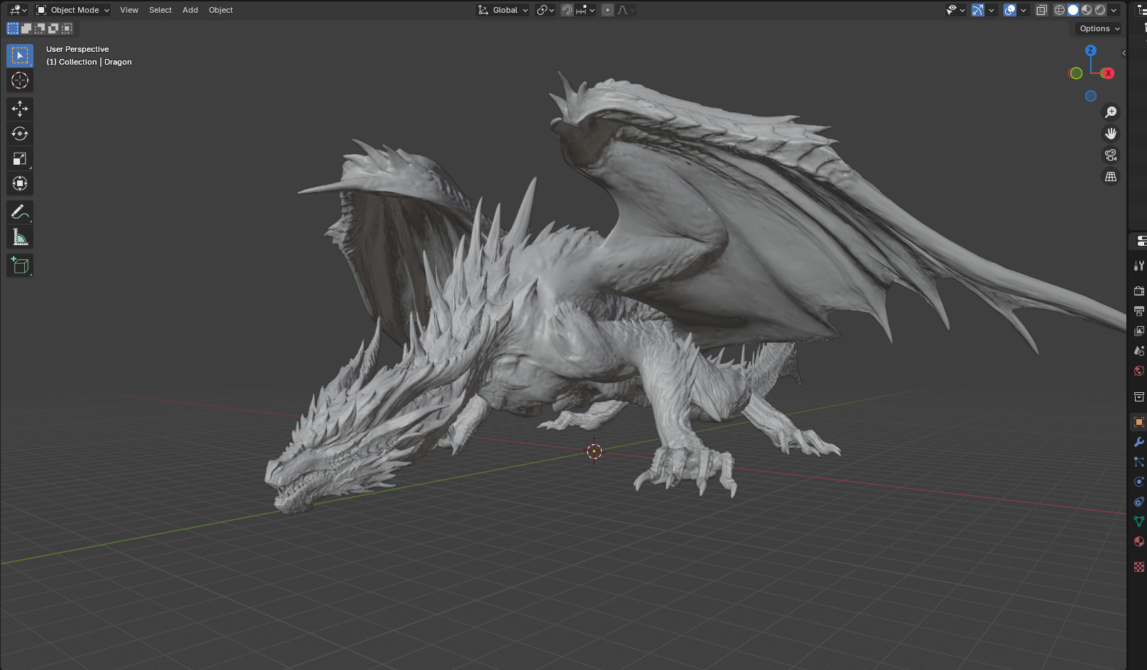 3D Dragon HighPoly Blender 3D print model_4