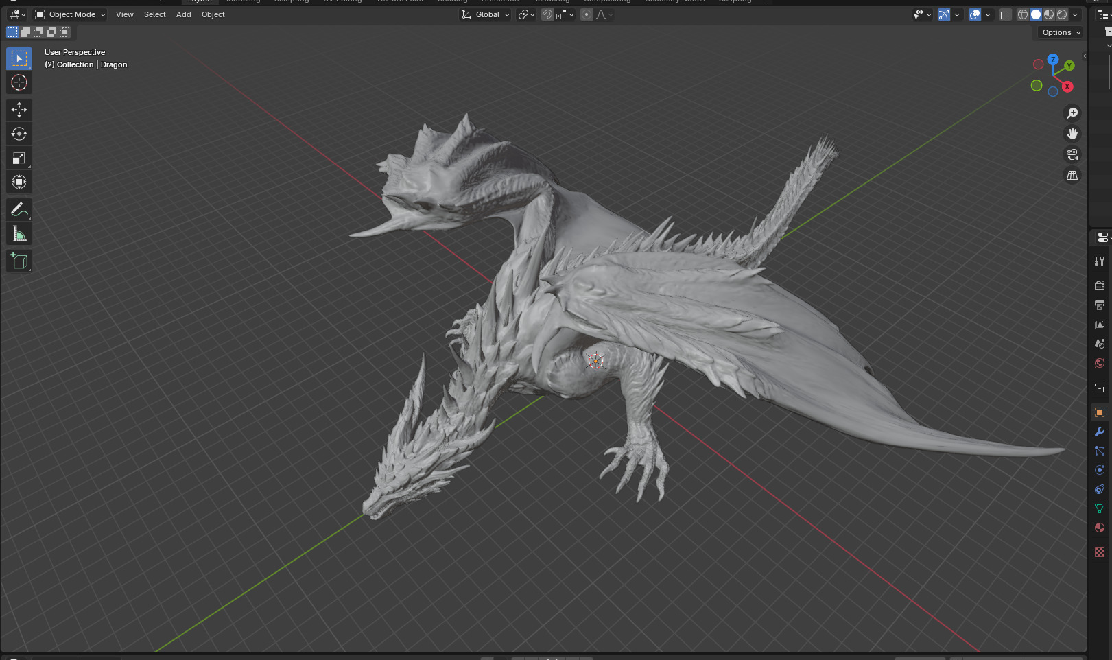 3D Dragon HighPoly Blender 3D print model_2