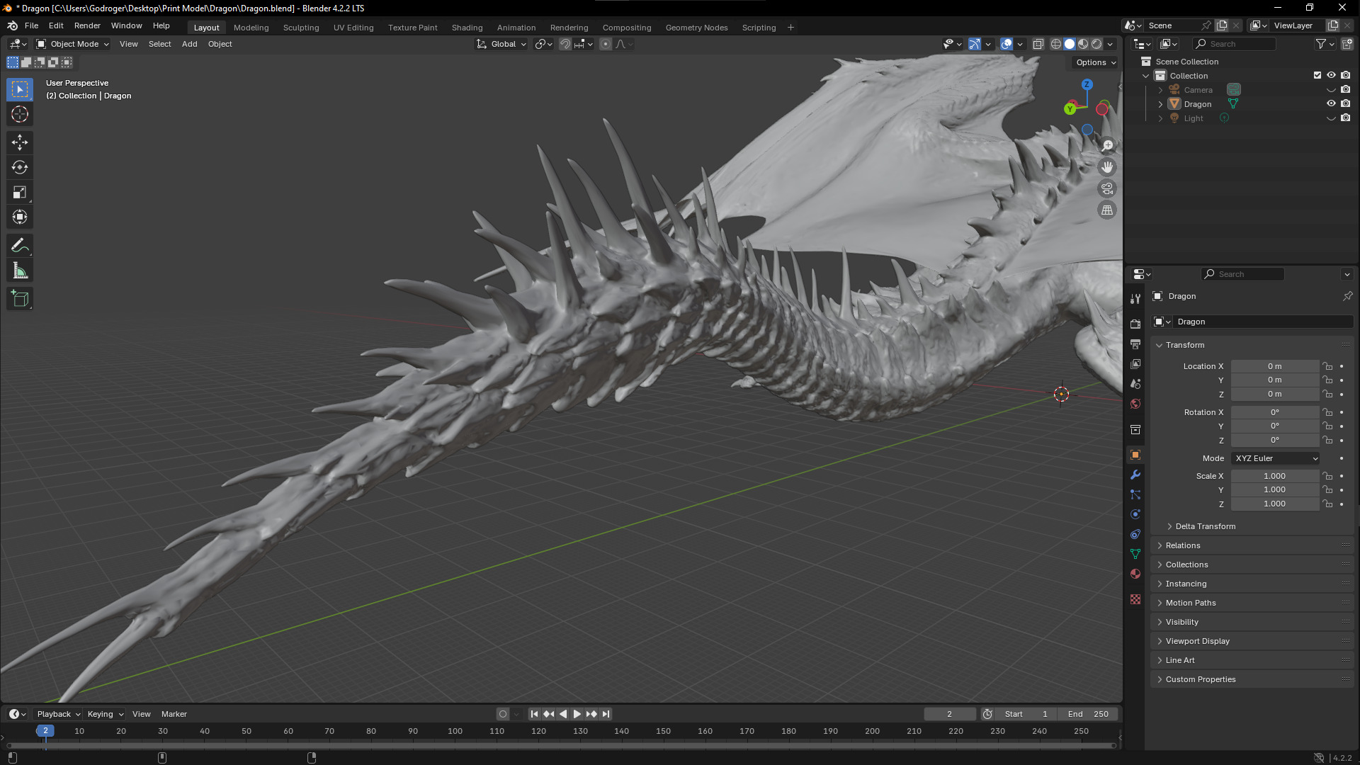 3D Dragon HighPoly Blender 3D print model_16