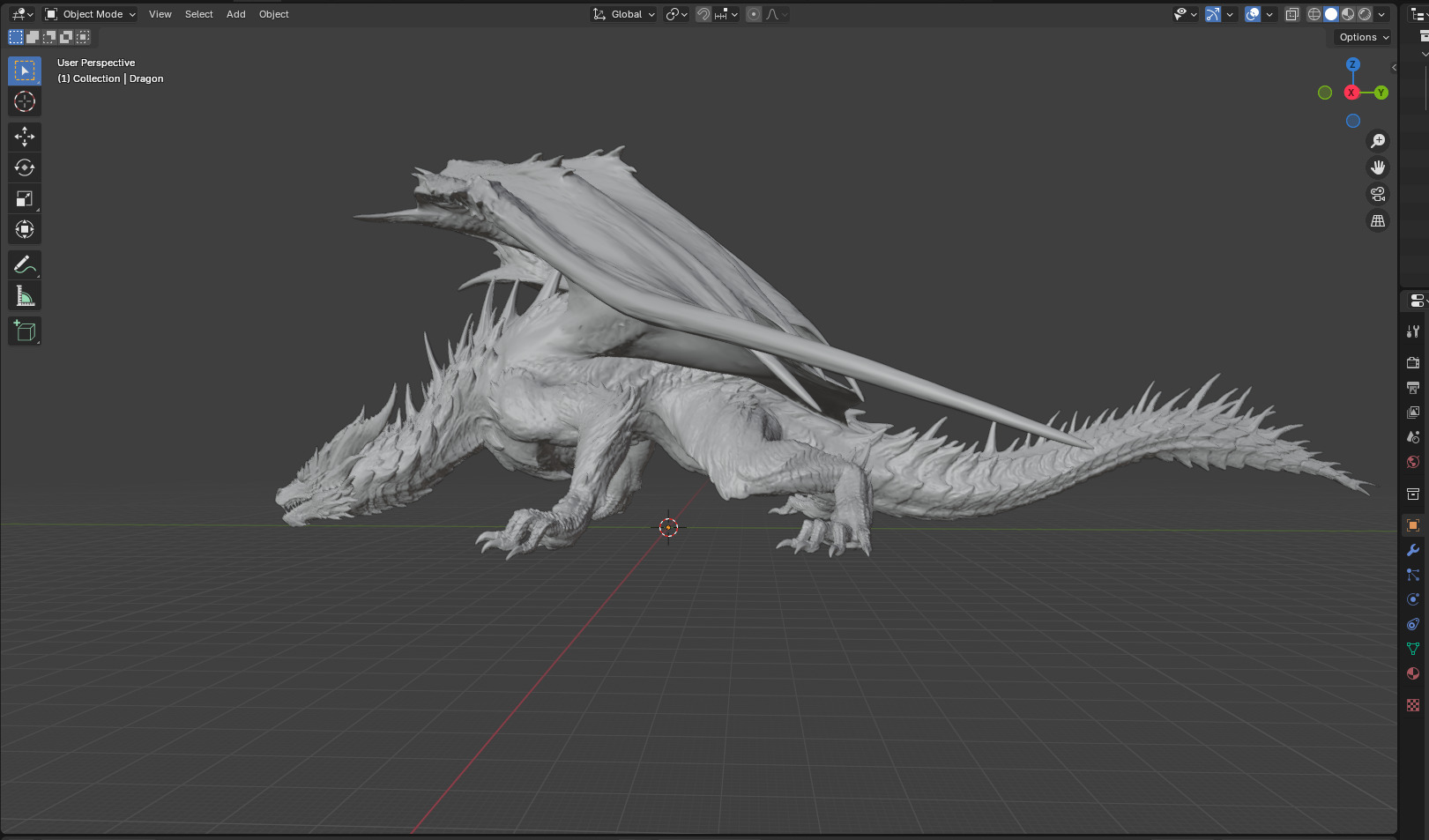 3D Dragon HighPoly Blender 3D print model_8