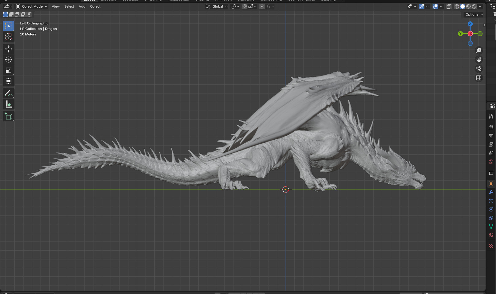 3D Dragon HighPoly Blender 3D print model_7