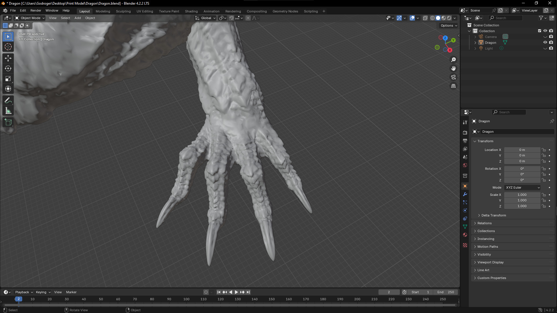 3D Dragon HighPoly Blender 3D print model_21