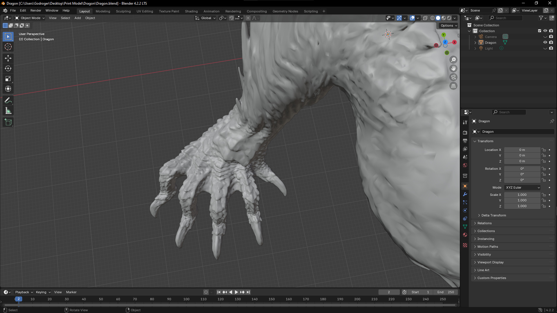 3D Dragon HighPoly Blender 3D print model_20