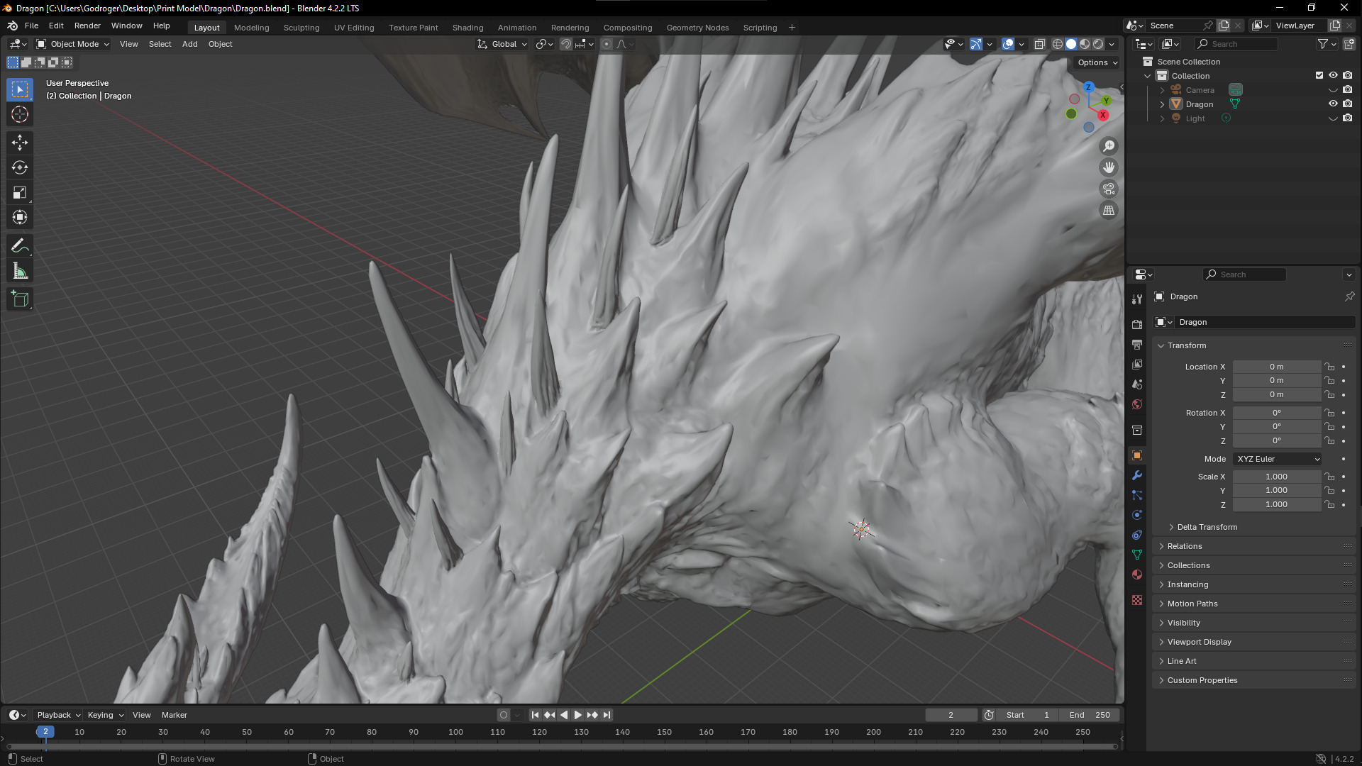3D Dragon HighPoly Blender 3D print model_17
