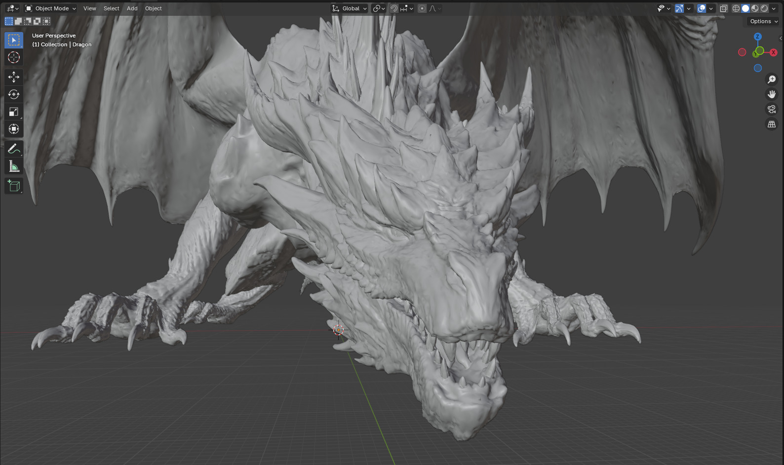 3D Dragon HighPoly Blender 3D print model_14
