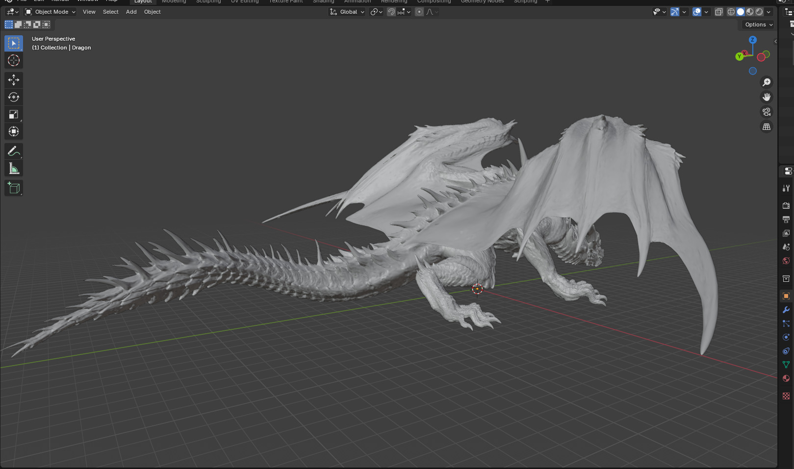 3D Dragon HighPoly Blender 3D print model_6