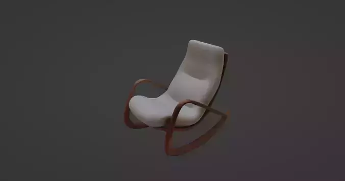 Modern Rocking Chair with Curved Wooden Frame  