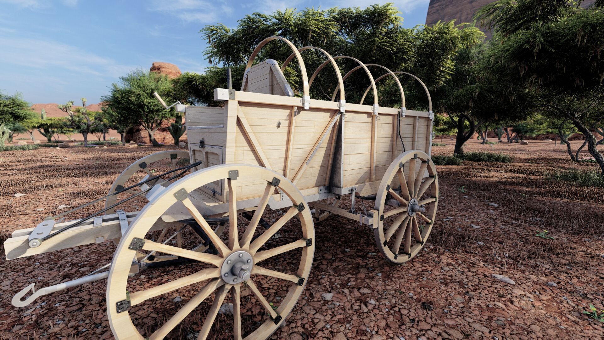 Light army field wagon 3D model_6