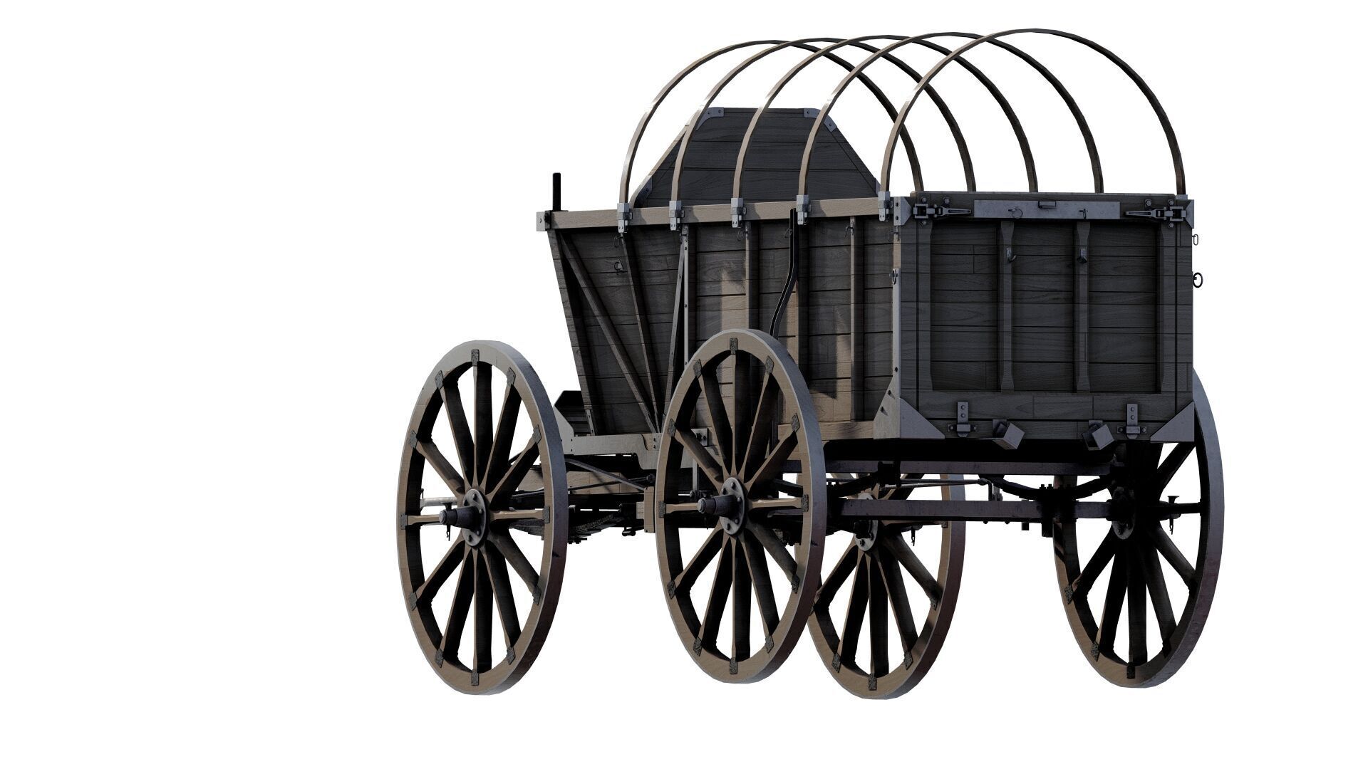 Light army field wagon 3D model_4