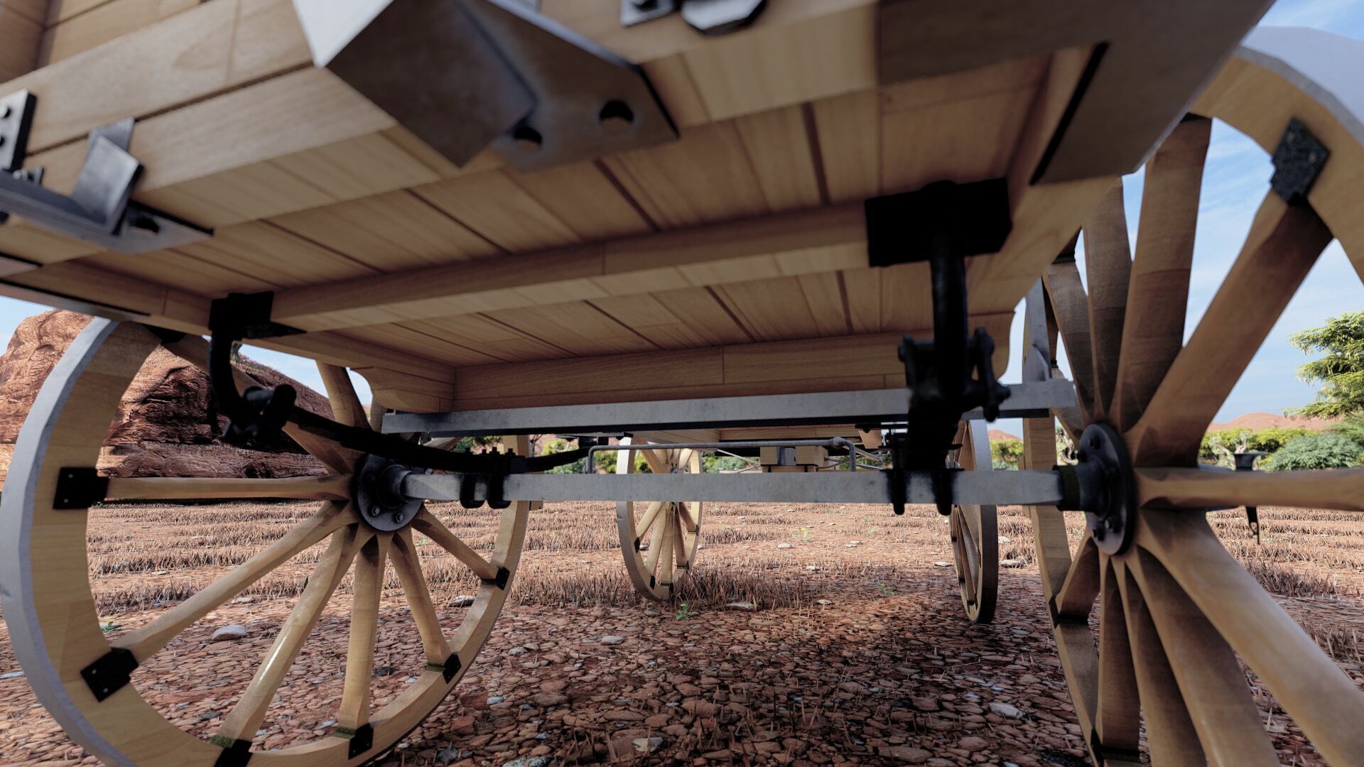 Light army field wagon 3D model_8