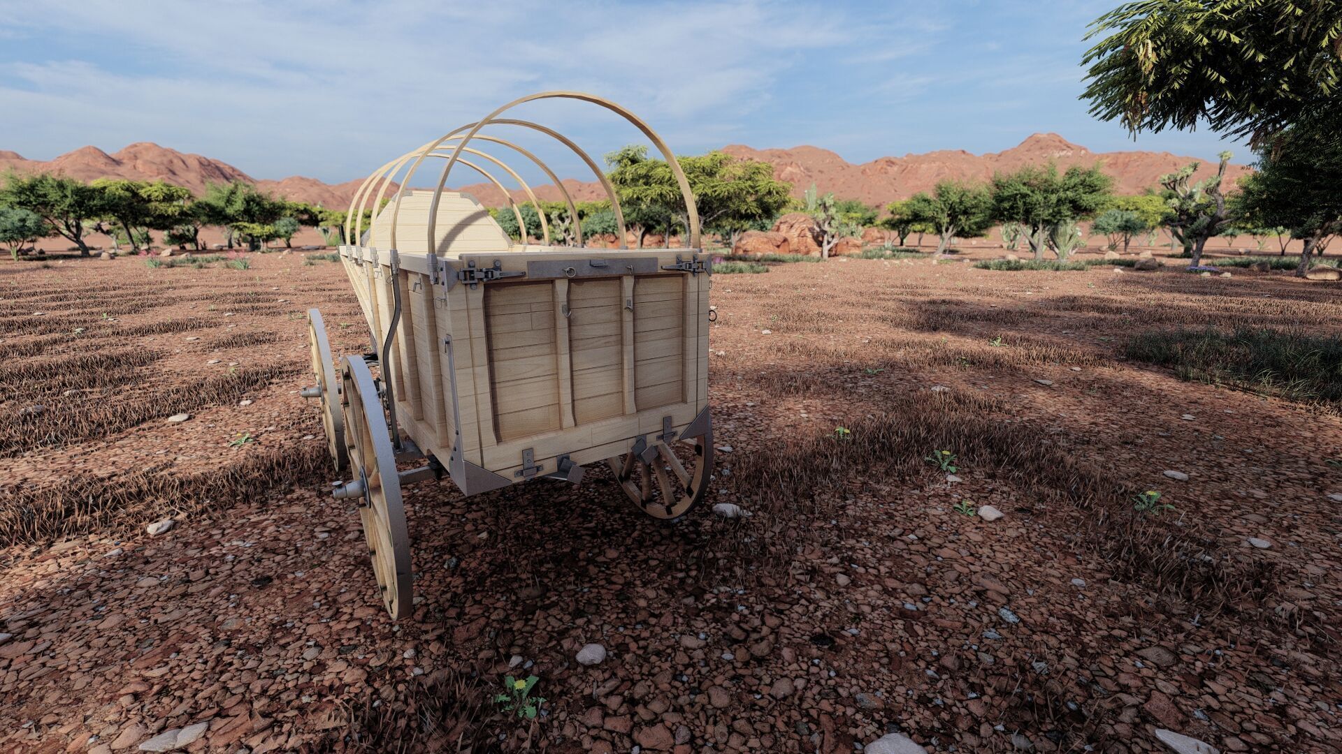 Light army field wagon 3D model_7