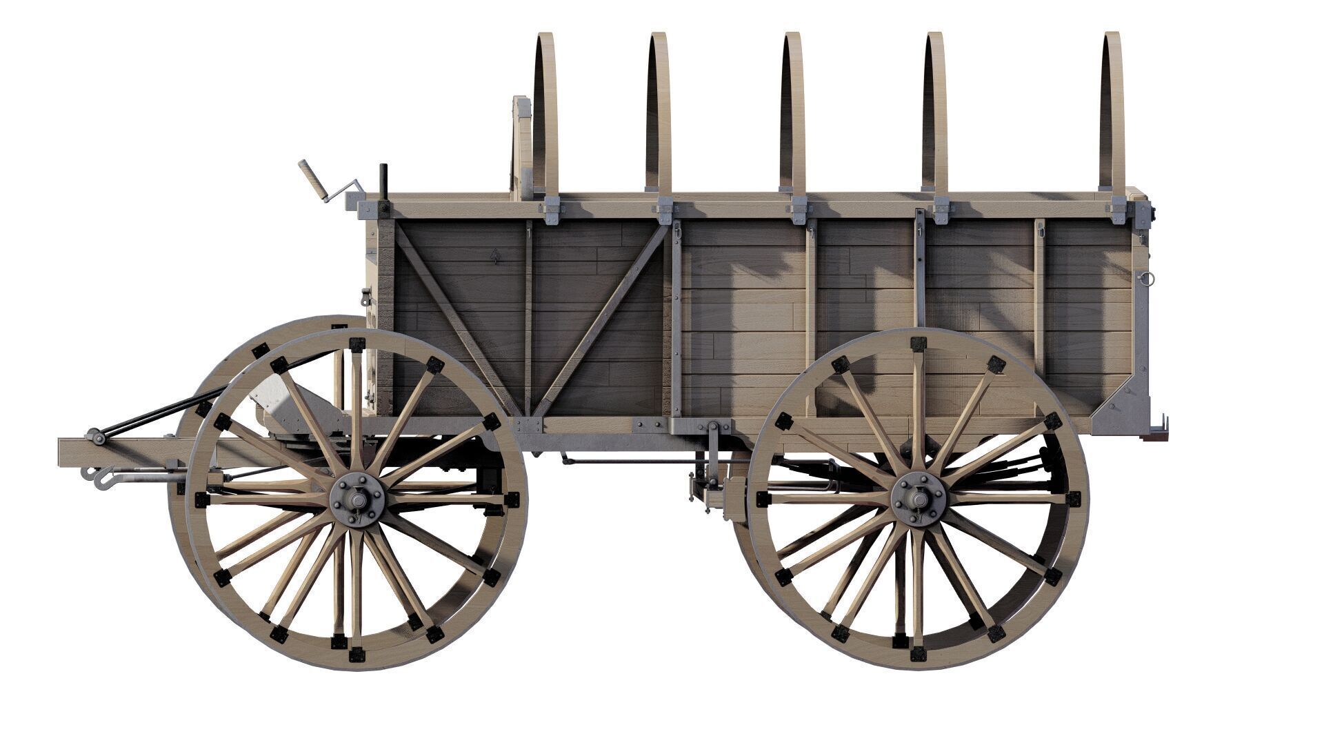 Light army field wagon 3D model_3